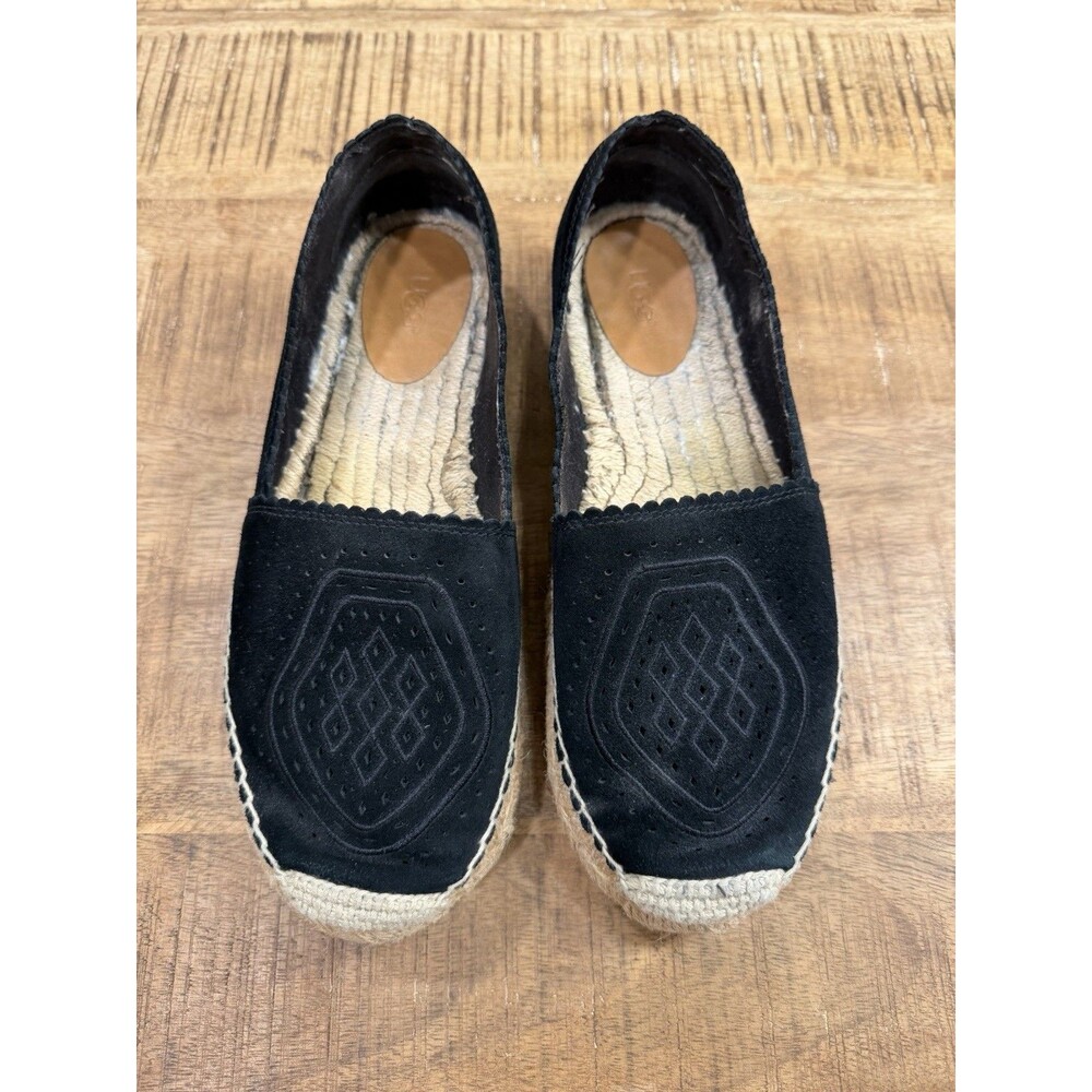 UGG Heidi Perforated Suede Espadrille Loafer Women’s Size 9.5 Black